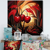 Summer Cherries cubic design II - Floral Canvas Wall Art