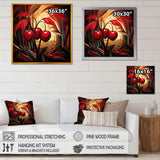 Summer Cherries cubic design II - Floral Canvas Wall Art