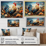 Rooster floral farm meadow - Rooster Wall Decor