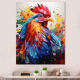 Colorful Rooster popart - Animals Canvas Wall Art