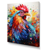 Colorful Rooster popart - Animals Canvas Wall Art