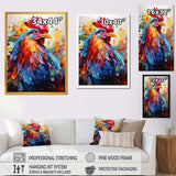 Colorful Rooster popart - Animals Canvas Wall Art