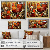 Country Quill floral Rooster - Red Chicken Wall Art