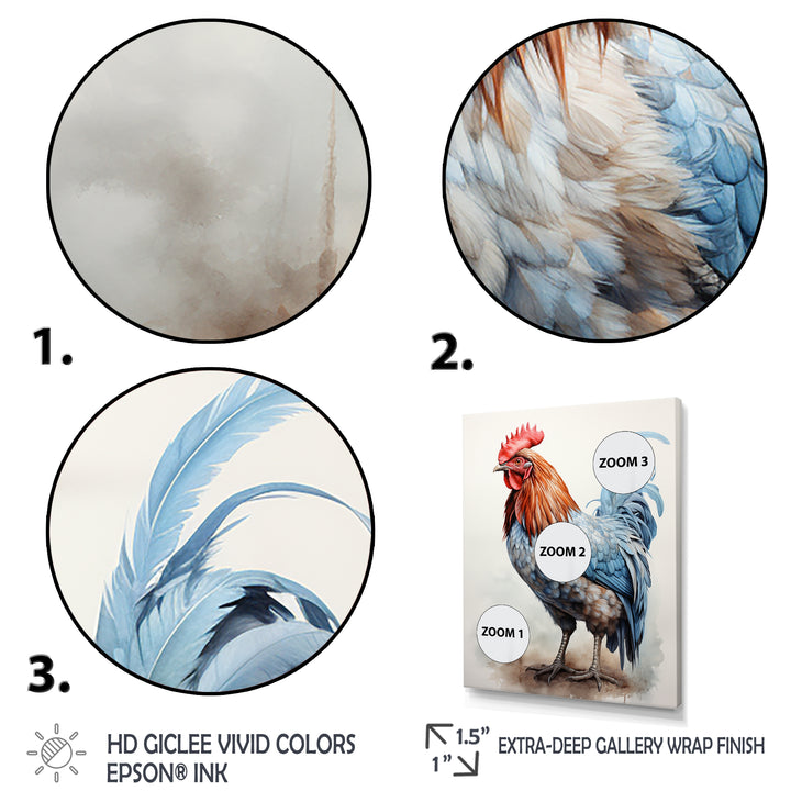 Strutting Rooster majesty - Chicken Framed Canvas Art