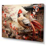 Japan beige and red Rooster - Rooster Living Room Wall Art