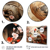 Japan beige and red Rooster - Rooster Living Room Wall Art