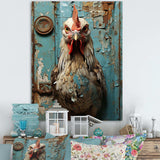 Farmhouse barn  rooster portrait III - Animals Canvas Wall Art