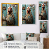 Farmhouse barn  rooster portrait III - Animals Canvas Wall Art