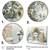 Christmas garland  door in winter 3 - Landscapes Canvas Wall Art