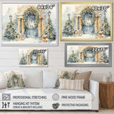 Christmas garland  door in winter 3 - Landscapes Canvas Wall Art