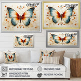 Orange and blue Butterfly pattern - Butterfly Bedroom Wall Art