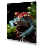 Jumping frog Hideaway - Blue Coastal Animal Wall Art