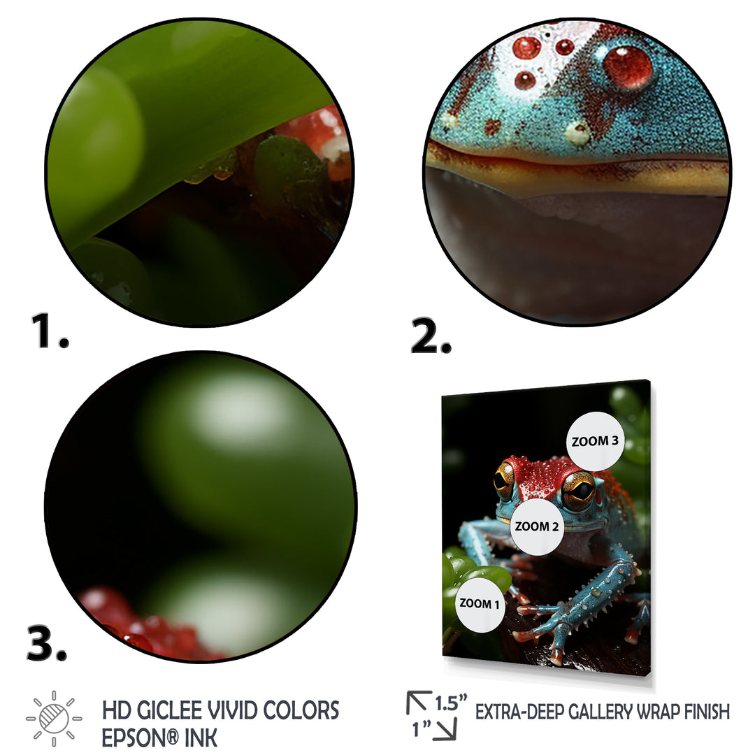 Jumping frog Hideaway - Blue Coastal Animal Wall Art