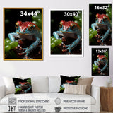 Jumping frog Hideaway - Blue Coastal Animal Wall Art