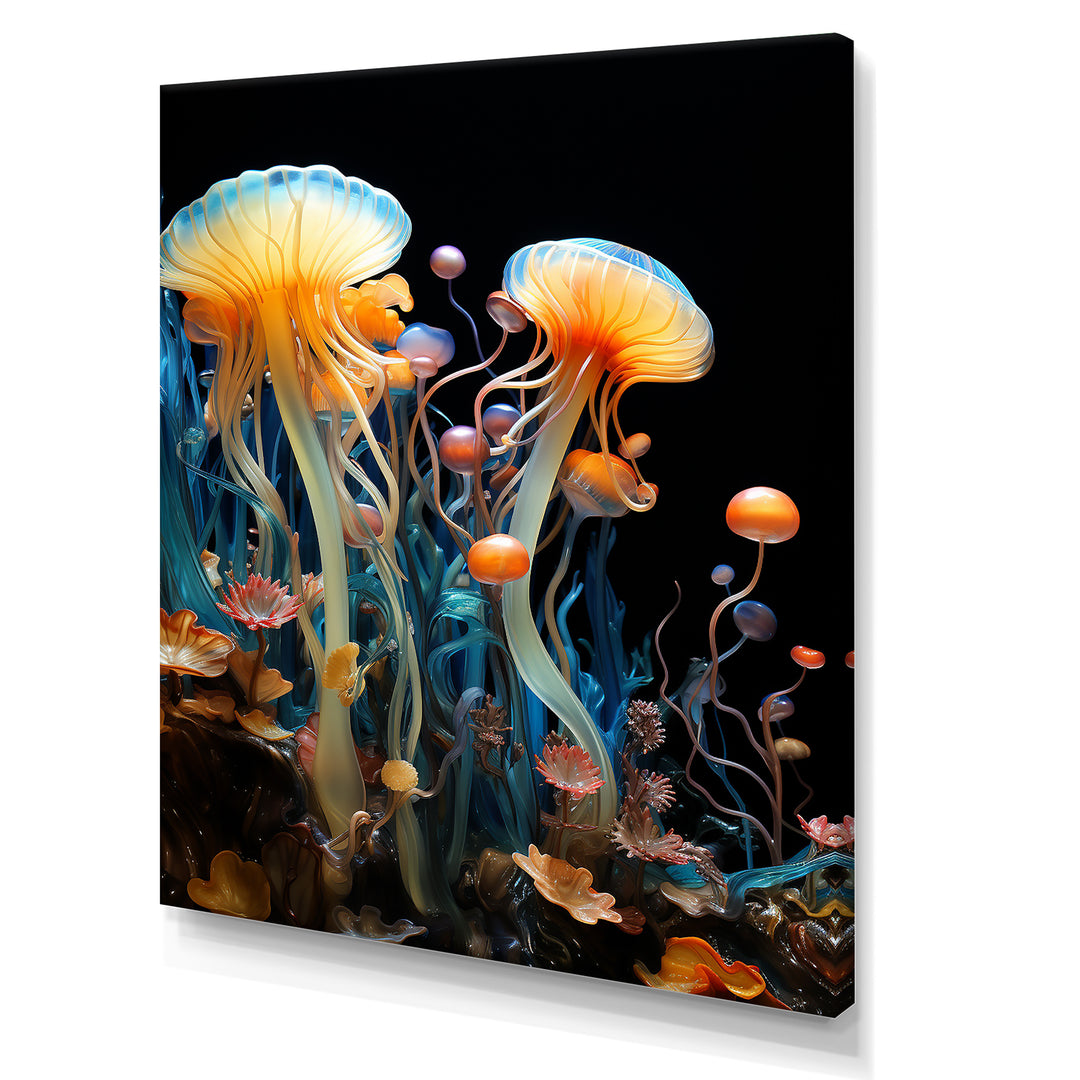 Yellow Jellyfish Drift - Yellow Coastal Animal Wall Art