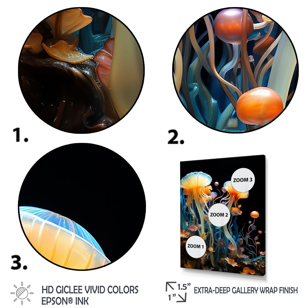 Yellow Jellyfish Drift - Yellow Coastal Animal Wall Art
