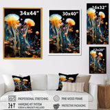 Yellow Jellyfish Drift - Yellow Coastal Animal Wall Art