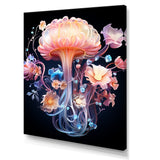 Pink and blue Jellyfish Drift - Coastal Animal Framed Canvas Art
