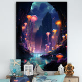 Purple and pink Jellyfish Drift - Coastal Animal Large Canvas Wall Art