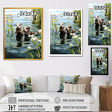 Otters Playtime - Coastal Animal Canvas Wall Art