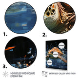 Sea Turtle Journey - Blue Coastal Animal Wall Art