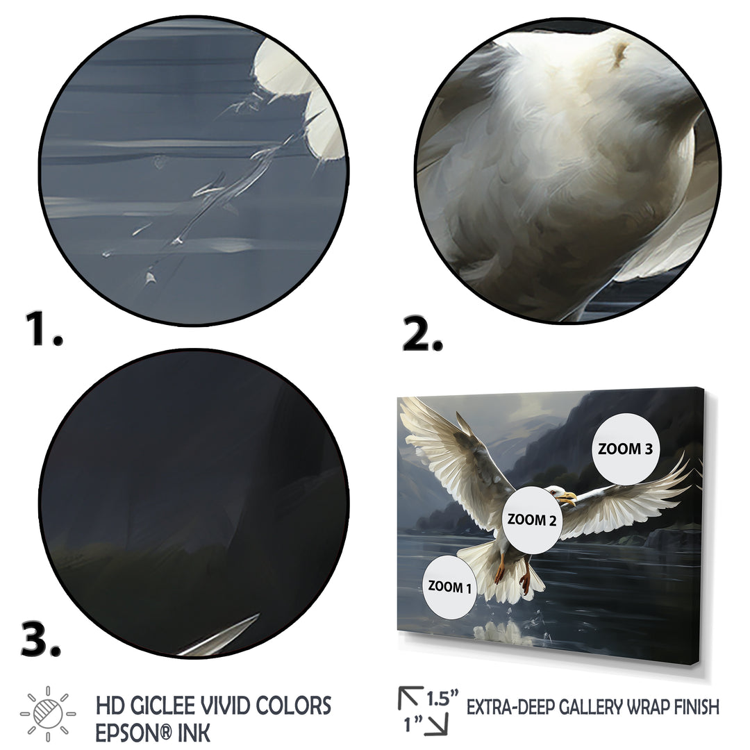 Seagulls Flight - Coastal Animal Large Canvas Wall Art