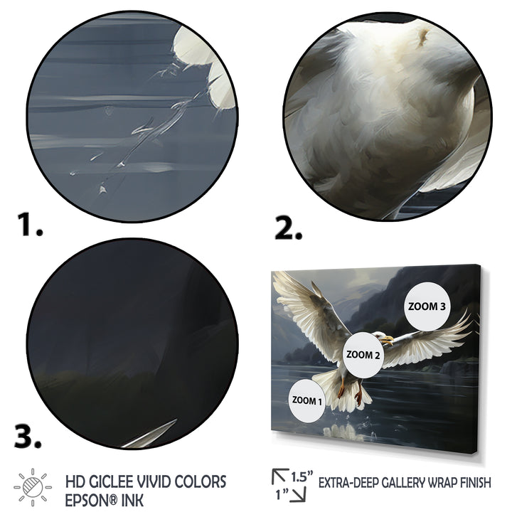 Seagulls Flight - Coastal Animal Large Canvas Wall Art