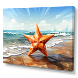 Shoreline Starfish cubic landscape - Coastal Animal Canvas Wall Art