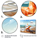 Shoreline Starfish cubic landscape - Coastal Animal Canvas Wall Art