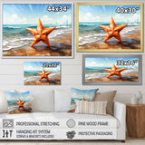 Shoreline Starfish cubic landscape - Coastal Animal Canvas Wall Art