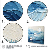 Blue and white modern waves of the Coast I - Coastal Canvas Wall Art