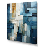 Blue and white Nautical Shapes IV - Coastal Canvas Wall Art