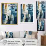 Blue and white Nautical Shapes IV - Coastal Canvas Wall Art