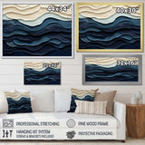 Blue and white Coastal Wave s Edge - Coastal Canvas Wall Art