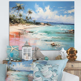 Green Tropical beach Escape I - Coastal Canvas Wall Art