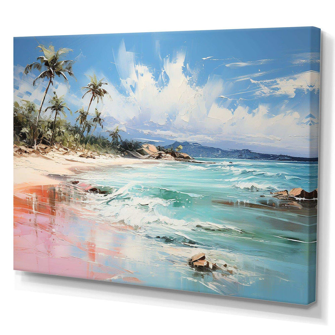 Green Tropical beach Escape I - Coastal Canvas Wall Art