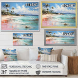 Green Tropical beach Escape I - Coastal Canvas Wall Art