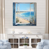 Coastal Window View by the beach III - Coastal Canvas Wall Art