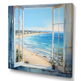 Coastal Window View by the beach III - Coastal Canvas Wall Art