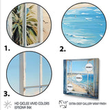 Coastal Window View by the beach III - Coastal Canvas Wall Art