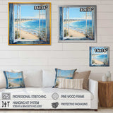 Coastal Window View by the beach III - Coastal Canvas Wall Art