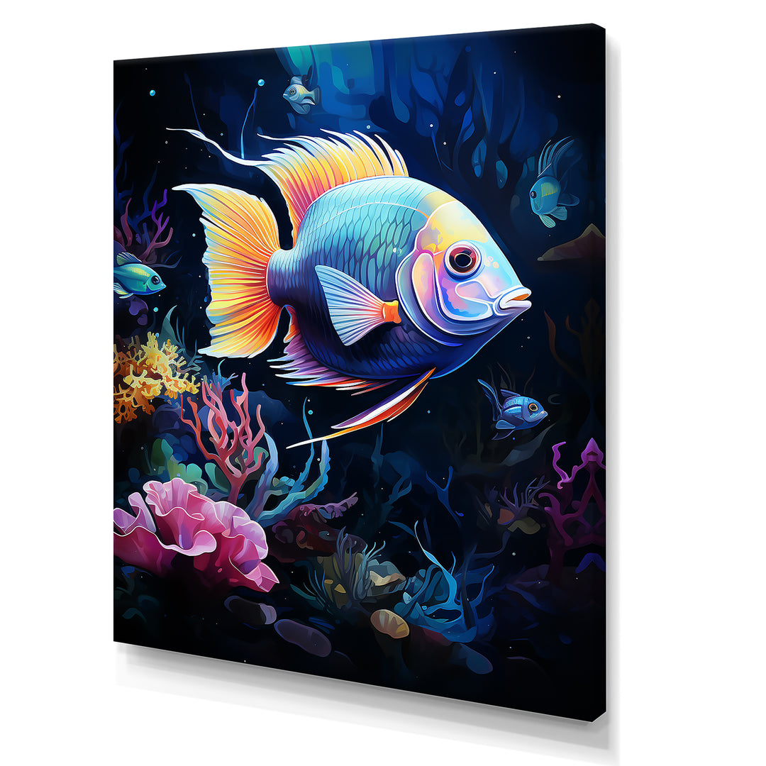 Yellow and blue Marine fish Beauty - Coral Wall Art Prints