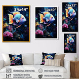 Yellow and blue Marine fish Beauty - Coral Wall Art Prints