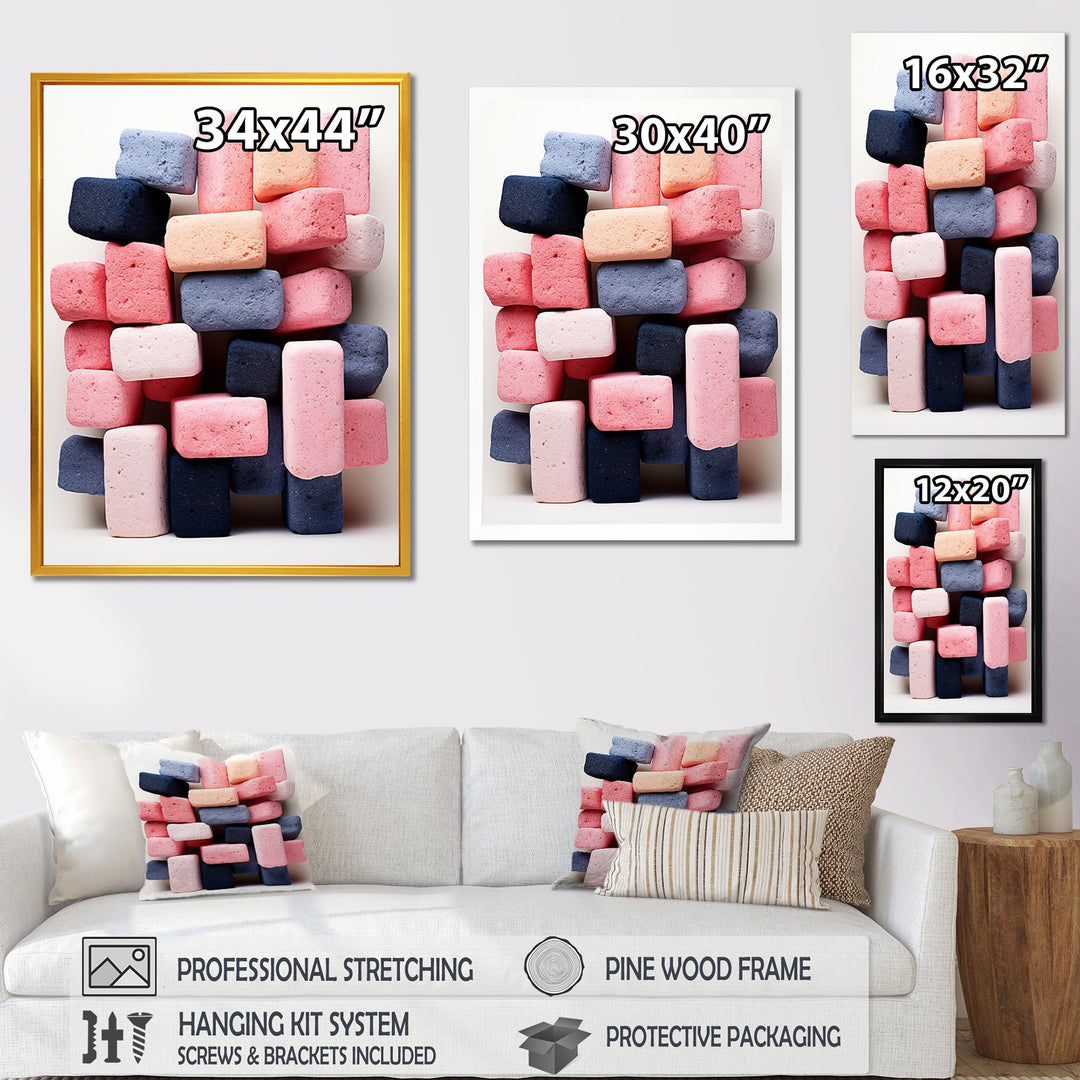 Cubist Marine Exploration of coral stick - Pink Coral Wall Art