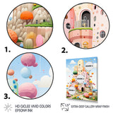 Cubist coral castle children s art - Coral Framed Canvas Art