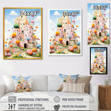 Cubist coral castle children s art - Coral Framed Canvas Art