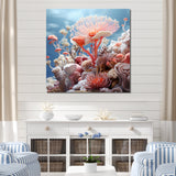Pink coral Reef Explorations - Coral Large Canvas Wall Art
