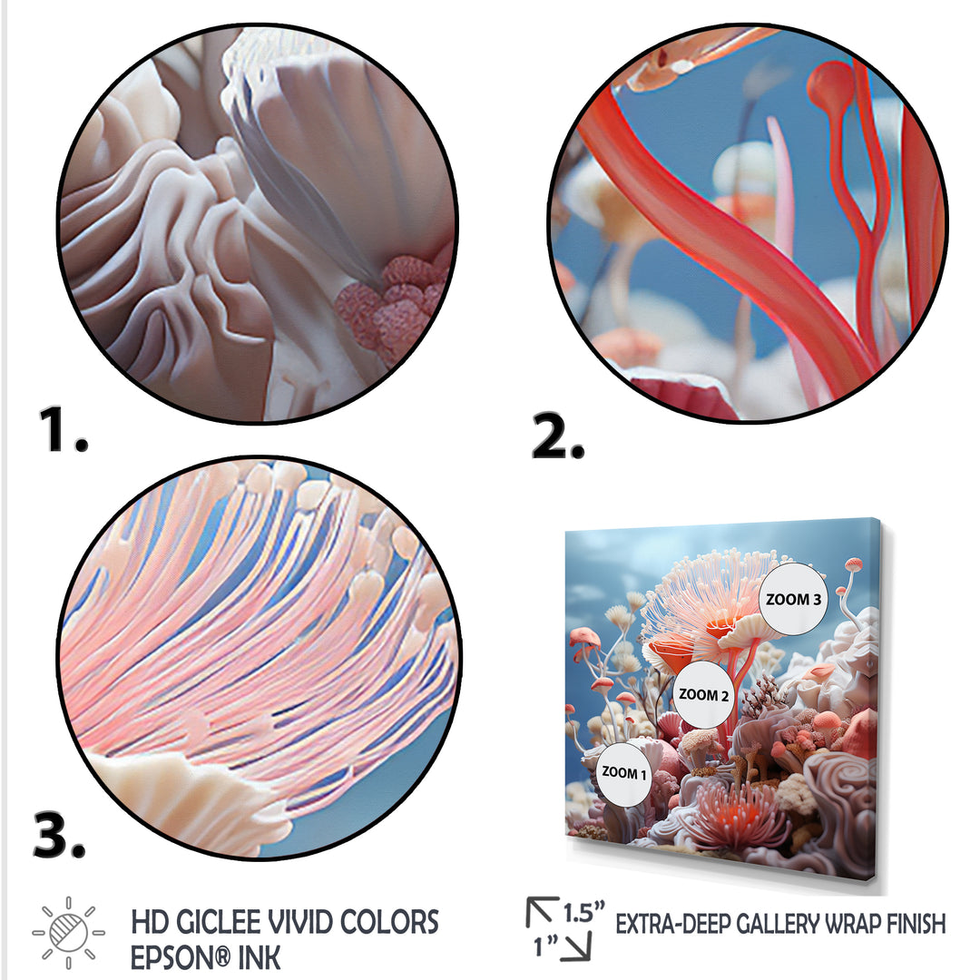 Pink coral Reef Explorations - Coral Large Canvas Wall Art