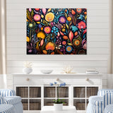 Coral Marine Treasures pattern - Coral Living Room Wall Art