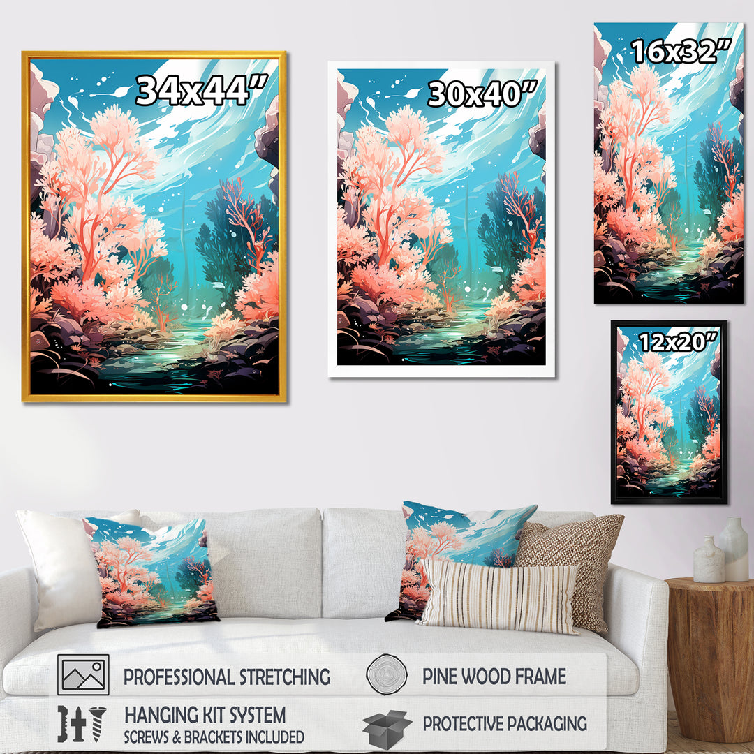Pop Art Seabed coral Spectacle - Coral Canvas Wall Art